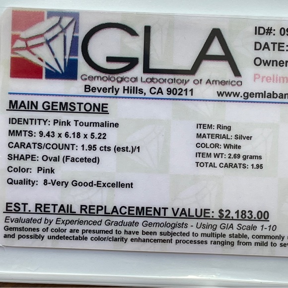 1.96 cts Pink Tourmaline Oval Faceted Sterling Silver Ring EUC - Picture 11 of 16